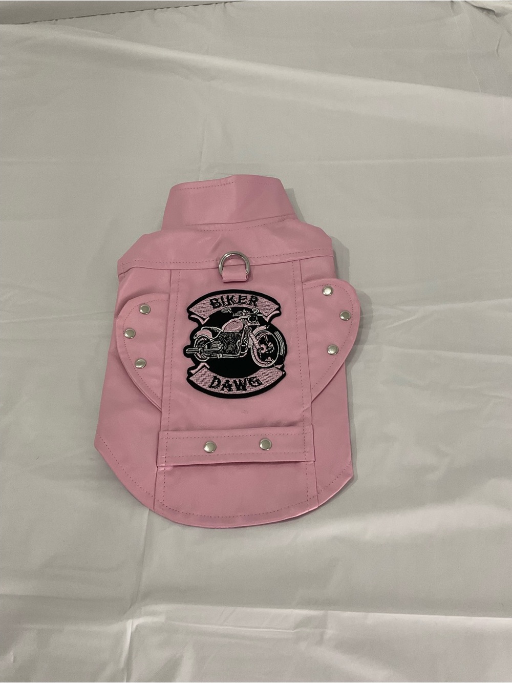 Pink Biker Dawg Studded Dog Vest with D-Ring